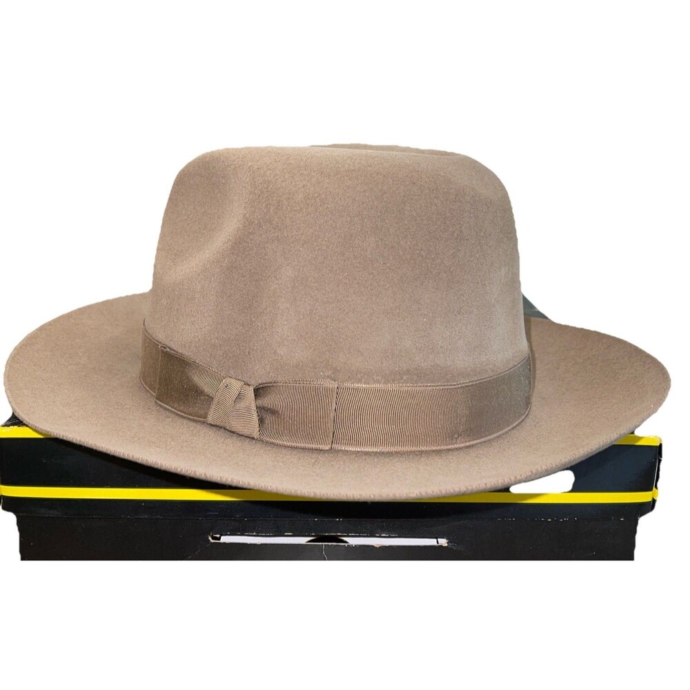 Vintage Churchill Fedora Hat Felt Brown Size 6 5/8 Small